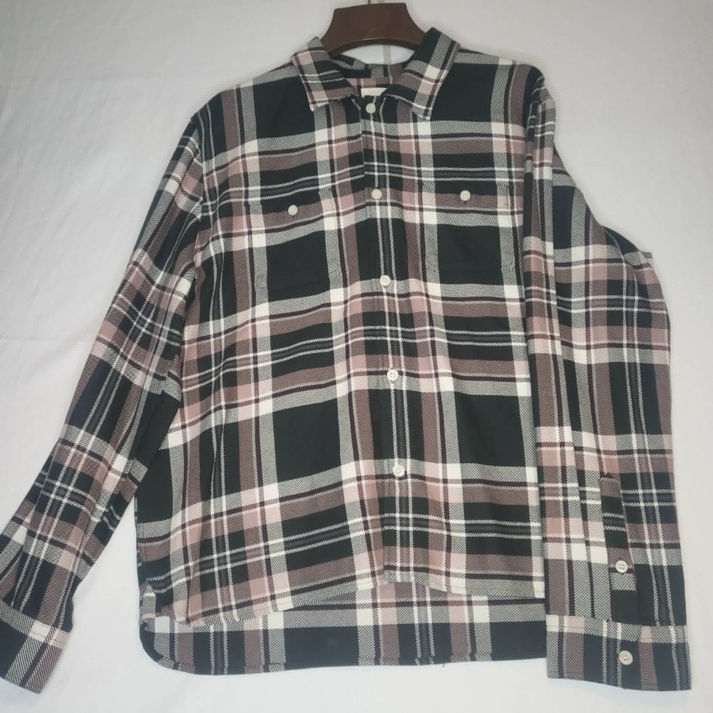 Wood Wood Men XL Franco Shirt Button Up Cotton Flannel Plaid Multicolor NWOT
